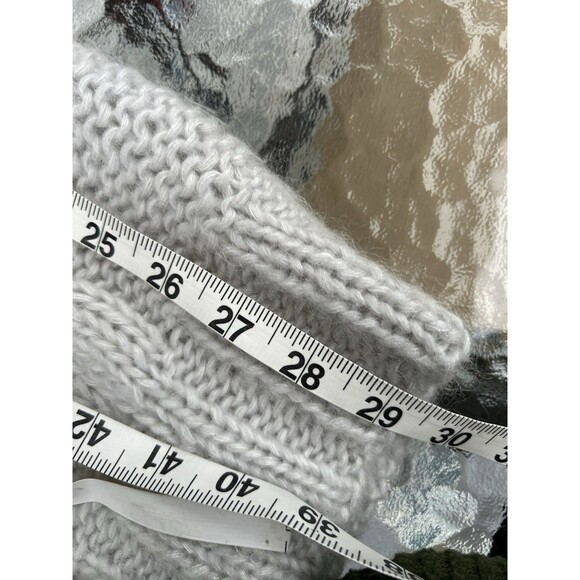 VTG Moda International Y2K Off Shoulder Wool Chunky Cable Knit Sweater Gray M - Picture 7 of 7